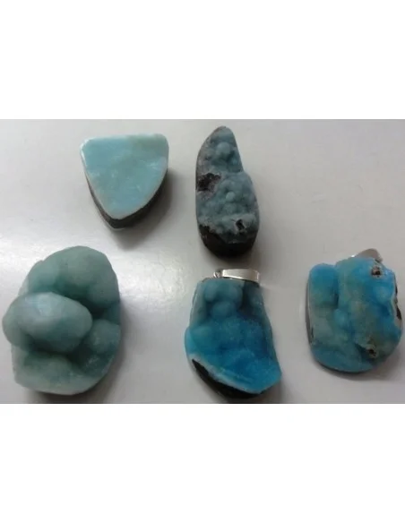 Smithsonite bleue pendentif 