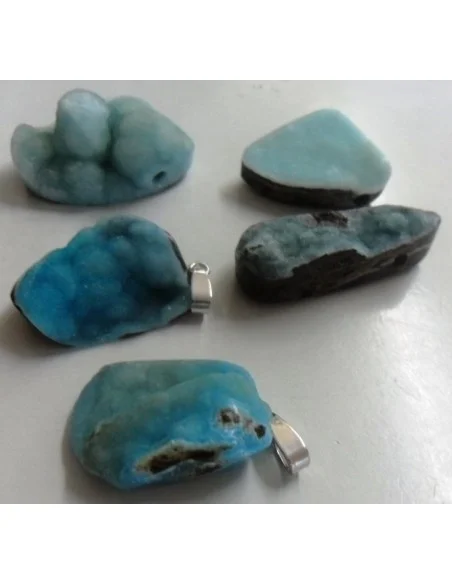 Smithsonite bleue pendentif 