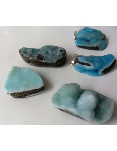 Smithsonite bleue pendentif 