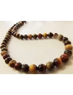 Collier en oeil tigre, oeil taureau, oeil faucon 8mm 2