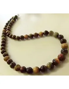 Collier en oeil tigre, oeil taureau, oeil faucon 8mm