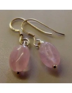 Béryl rose , Morganite boucles d'oreilles argent 2