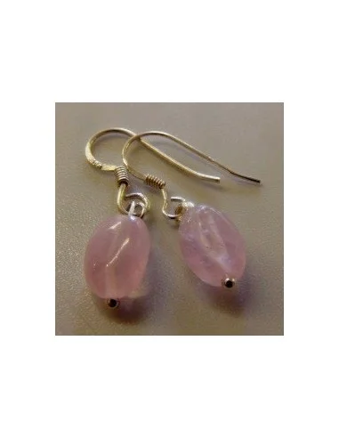 Béryl rose , Morganite boucles d'oreilles argent