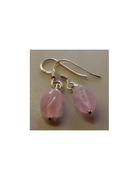 Béryl rose , Morganite boucles d'oreilles argent