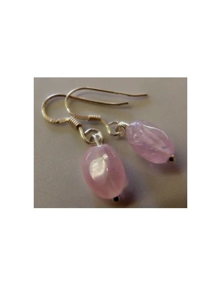 Béryl rose , Morganite boucles d'oreilles argent