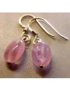 Béryl rose , Morganite boucles d'oreilles argent