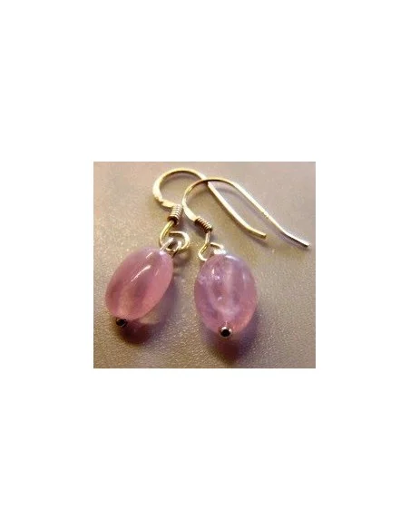 Béryl rose , Morganite boucles d'oreilles argent