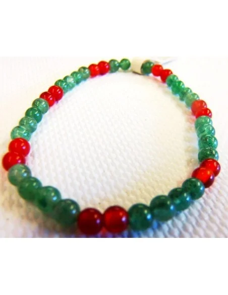Aventurine et cornaline bracelet boules 4mm Aventurine et cornaline bracelet boules 4mm