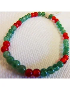 Aventurine et cornaline bracelet boules 4mm 2