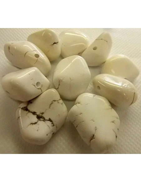 Magnésite percé, pendentif