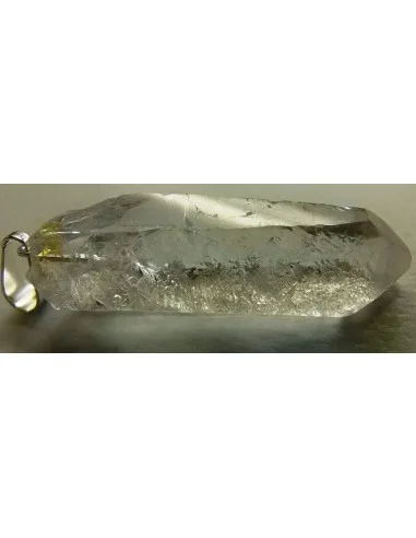 Quartz essence stellaire gravé diamant, pendentif