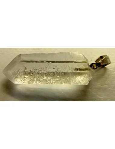 Quartz essence stellaire gravé diamant, pendentif