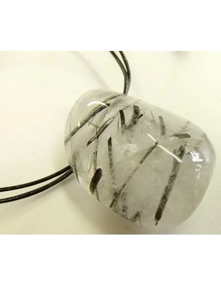Quartz tourmaliné grand pendentif