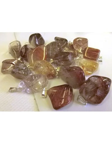 Quartz rutile pendentif argent