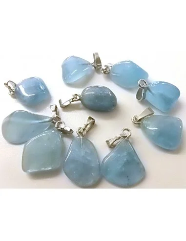 Aigue marine pendentif argent