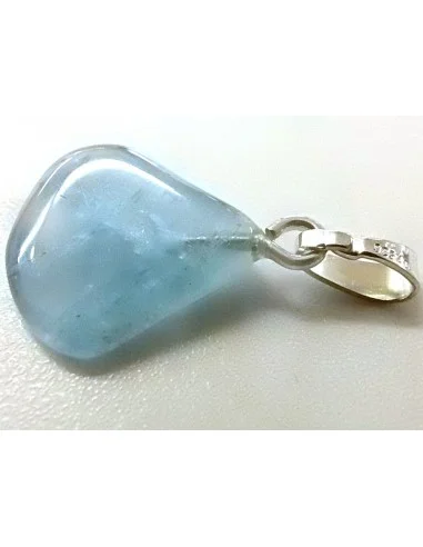 Aigue marine pendentif argent