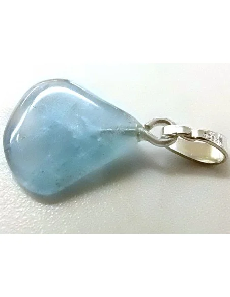Aigue marine pendentif argent