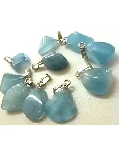 Aigue marine pendentif argent