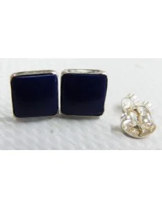 Boucles lapis lazuli carré argent 2