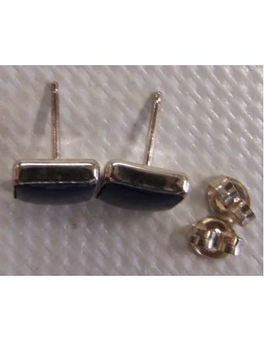 Boucles lapis lazuli carré argent