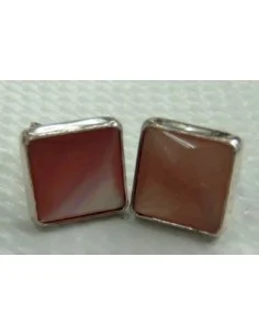 Quartz rose boucles d'oreilles argent