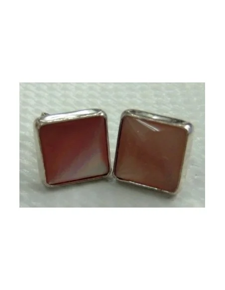 Quartz rose boucles d'oreilles argent