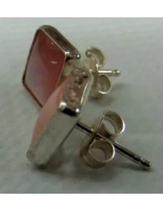 Quartz rose boucles d'oreilles argent 2