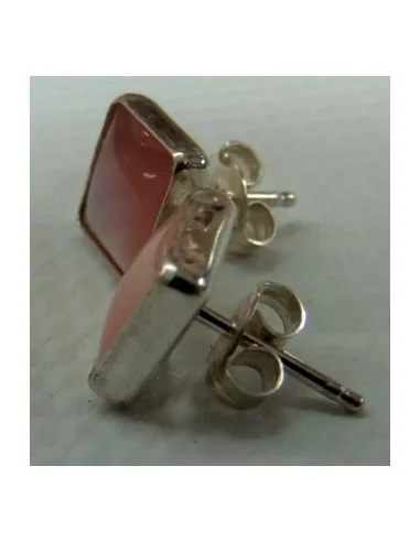 Quartz rose boucles d'oreilles argent