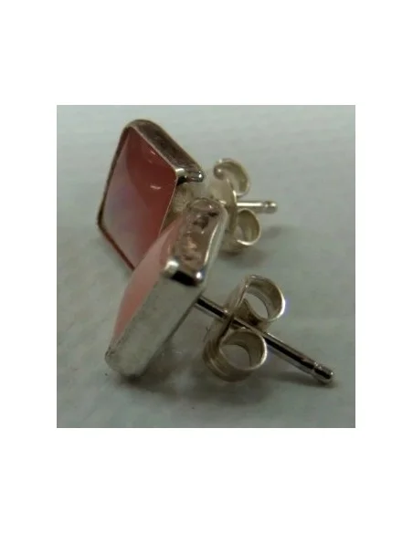 Quartz rose boucles d'oreilles argent