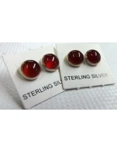 Cornaline boucles dorelles montées en argent
