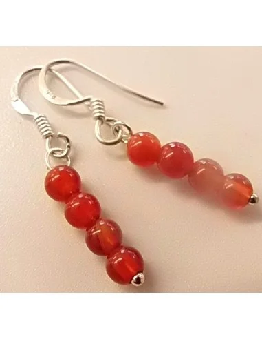 Cornaline boucles oreilles montées en argent