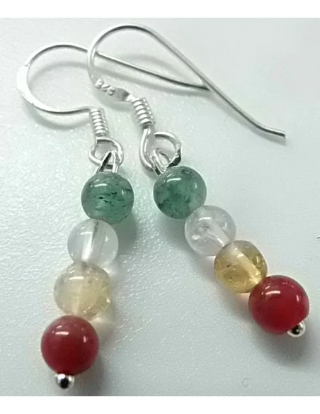 Boucles oreilles pendantes pierre