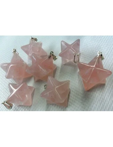 Merkaba en quartz rose 20 à 25mm