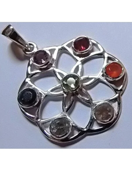 7 chakras argent pendentif 7 chakras argent pendentif