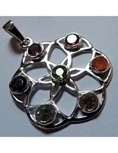 7 chakras argent pendentif 2
