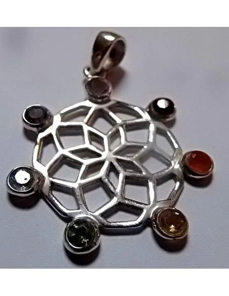 Sept chakras argent pendentif Sept chakras argent pendentif