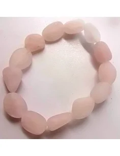 Bracelet quartz rose ovale brut 2