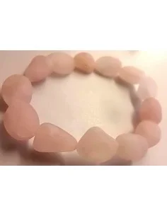 Bracelet quartz rose ovale brut