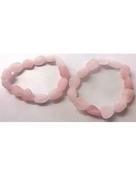 Bracelet quartz rose ovale brut Bracelet quartz rose ovale brut