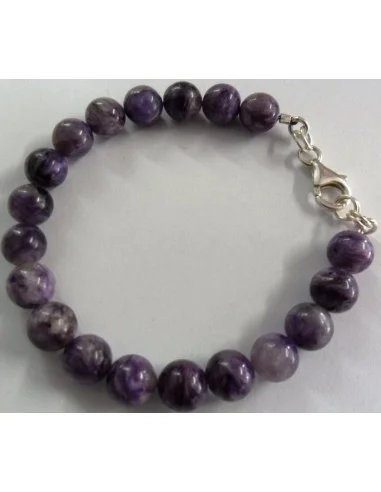 Charoïte bracelet fermoire argent