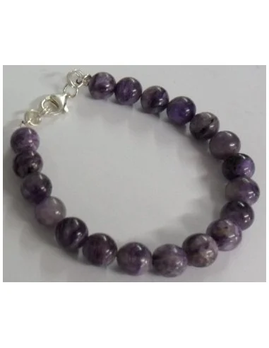 Charoïte bracelet fermoire argent