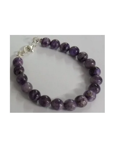 Charoïte bracelet fermoire argent