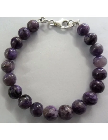 Charoïte bracelet fermoire argent