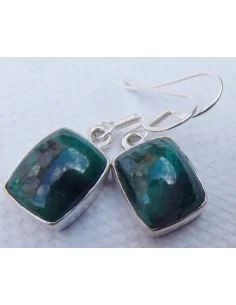 Chrysocolle boucles d'oreilles argent 2