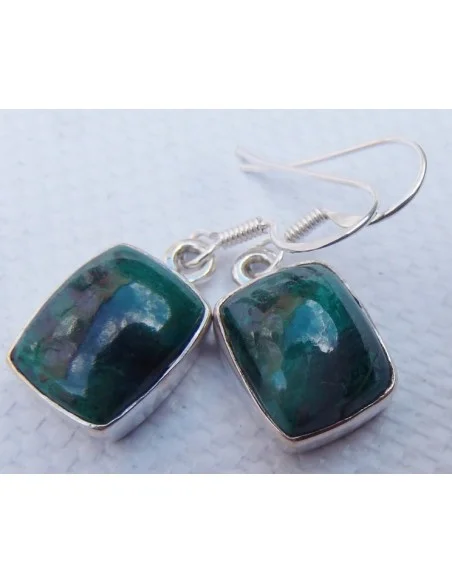 Chrysocolle boucles d'oreilles argent