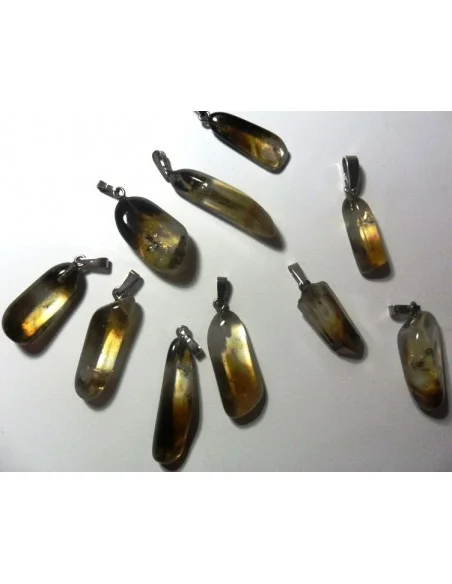 Citrine quartz fumé pendentif