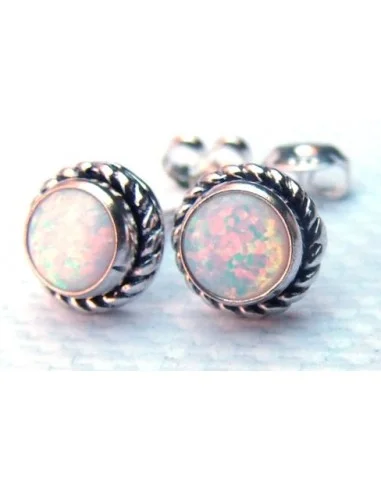 Opale noble blanc boucles pouce la paire