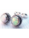 Opale noble blanc boucles pouce la paire