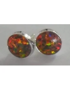 Opale noble rouge boucles oreilles pouce