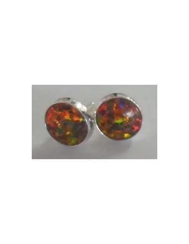 Opale noble rouge boucles oreilles pouce